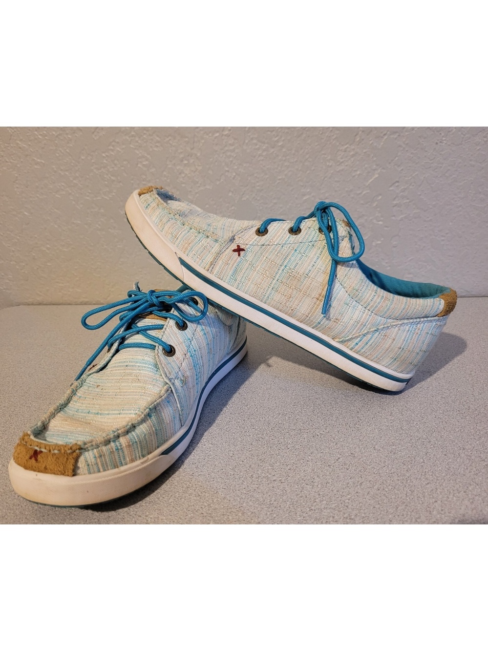 TWISTED X TURQUOISE HOOEY LOPER CASUAL WOMEN'S LACE UP SHOES, SIZE 10 M